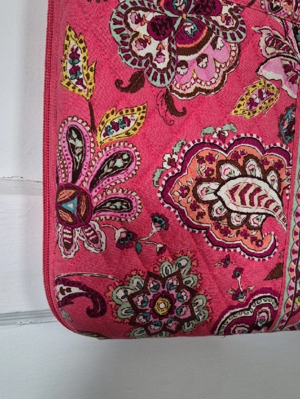 Vera Bradley Pink Paisley Quilted Laptop Computer Bag Cottagecore
